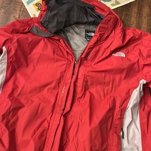 Men’s Size XL Red and Gray Lined Rain Jacket